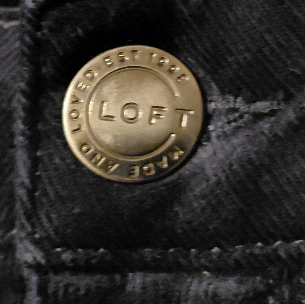 Black Corduroy Size 12 Curvy Skinny Inseam 27" Made and Loved Loft - Picture 6 of 10